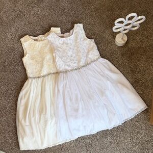 Elegant Cream and White Kids Dress Set, bundle